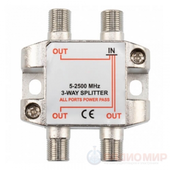 Делитель на 3 ТВ с проходом питания OT-AVS02 Орбита