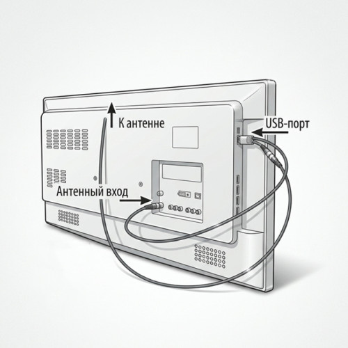 Усилитель сигнала ТВ-антенны BAS-8102 Indoor USB (5В, 16 дБ)