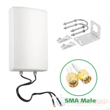 4G/3G антенна, широкополосная, MIMO, SMA-male х 2, Орбита OT-GSM25