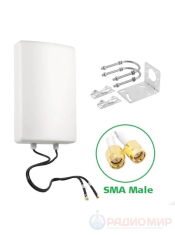 4G/3G антенна, широкополосная, MIMO, SMA-male х 2, Орбита OT-GSM25