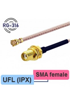 U.FL (IPX) - SMA female пигтейл, 20см