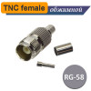 TNC гнездо обжимное, кабель RG-58/U, T-211F