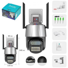 WiFi+LAN камера 4Мп с двумя обьективами и сигнализацией VNI58
