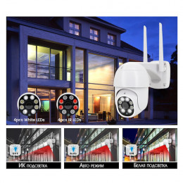 WiFi+LAN камера 5Мп, поворотная с LED прожектором, VNI66 