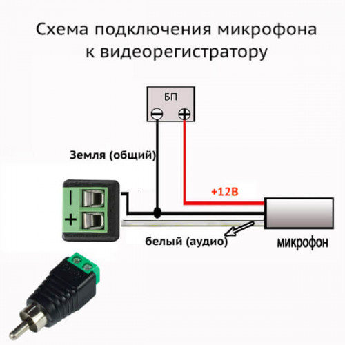 Микрофон электретный с активным усилителем МКУ-2П