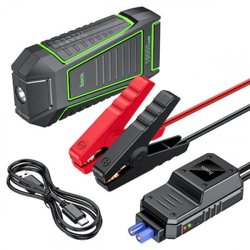 Пусковое устройство HOCO QS1 Spring 10000mAh (пуско-зарядное, с Power Bank и фонариком)