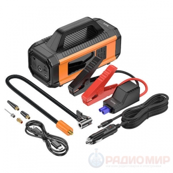 Пусковое устройство HOCO QS4 10000mAh (пуско-зарядное, с компрессором и Power Bank)