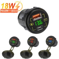 Розетка USB, Type-C c вольтметром CAU58