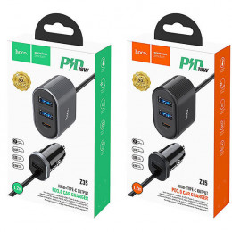 Разветвитель 3хUSB, 1xTypeC, быстрая зарядка, Hoco Z35 