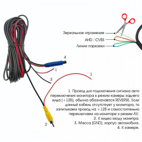 Автомобильная камера AHD/CVBS переднего/заднего вида с отключаемой разметкой CAV22