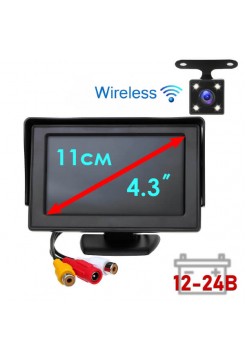 Монитор 4.3" с беспроводной камерой, 9-32В, CAV35