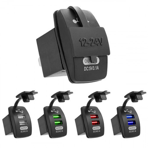 USB розетка с 2 портами (5В, 3.1А) встраиваемая CAU46