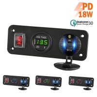 Розетка USB, TypeC, быстрая зарядка, вольтметр, CAU52