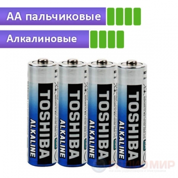 Батарейка AA пальчиковая, алкалиновая LR6 Toshiba