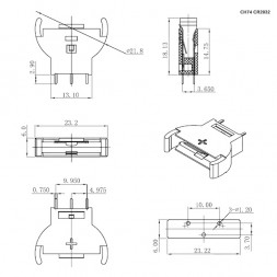 Батарейный отсек CR2032, CR2025 3pin DIP