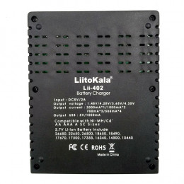 Зарядное устройство 18650/AA/AAA, 2А, USB, 4 слота, LiitoKala Lii-402