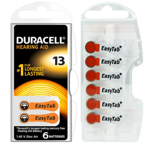 Батарейка ZA13 Duracell для слухового аппарата