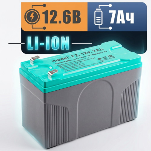 Литий-ионный аккумулятор Li-ion 12В 7Ач F2 Орбита.team (12.6В, 7000 мАч)