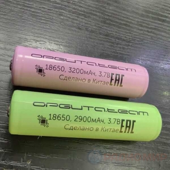 18650 Орбита 2900, 3200 mAh с защитной платой Орбита