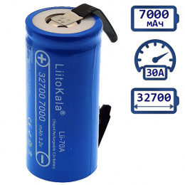 Аккумулятор 32700 LiFePO4 7000мАч LiitoKala 3.2V 30A под пайку
