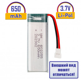 АКБ Li-Po, длина  55мм, ширина 22мм, 650мАч, SM-разъем