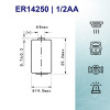 Элемент питания GoPower ER14250 Li-SOCL2 3.6V (1/2 AA)