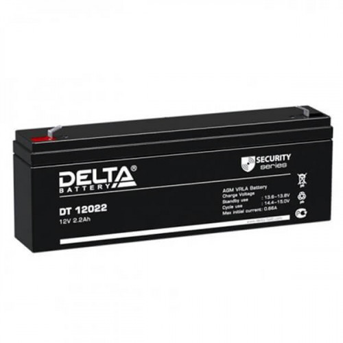 Cвинцово-кислотная аккумуляторная батарея 12В 2,2Ач Delta DT 12022