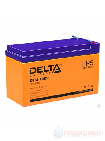 Cвинцово-кислотная аккумуляторная батарея 12В 9Ач Delta DTM 1209
