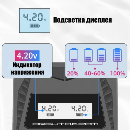 Зарядное устройство для АКБ 18650 / АА / ААА на 2 слота, 1.2V 4.2V от USB Орбита OT-APZ19