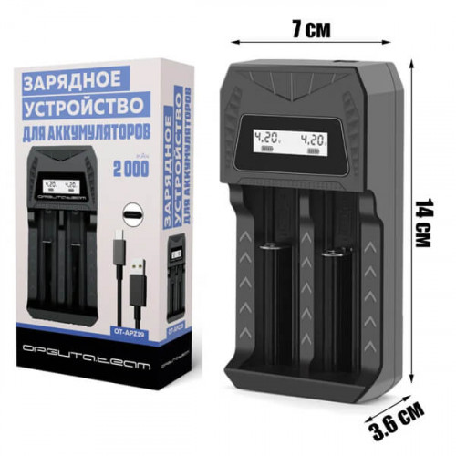 Зарядное устройство для АКБ 18650 / АА / ААА на 2 слота, 1.2V 4.2V от USB Орбита OT-APZ19