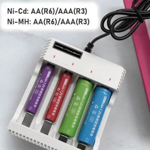 Зарядное устройство для АА/ААА на 4 слота, от USB 5V, OT-APZ21