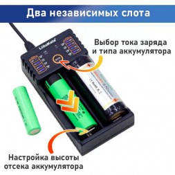 Зарядное устройство для 18650х2 AA AAA от USB, 1A LiitoKala Lii-202