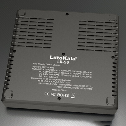 Зарядное устройство LiitoKala Lii-S6 для одновременной подзарядки от 1 до 6 аккумуляторов