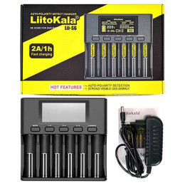 Зарядное устройство 18650/AA/AAA, 6А, 12В, 6 слотов, LiitoKala Lii-S6