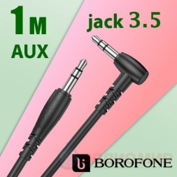 кабель 3,5 jack AUX 1м угловой Borofone BL4