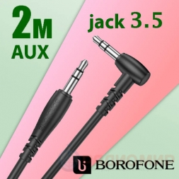 кабель 3,5 jack AUX 2м угловой Borofone BL10
