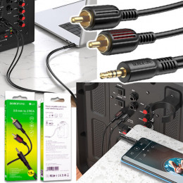 кабель 3,5 jack - 2RCA  1.5м Borofone BL11