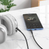 Нейлоновый AUX кабель 3.5 мм Jack–Jack Hoco UPA24, 1 м