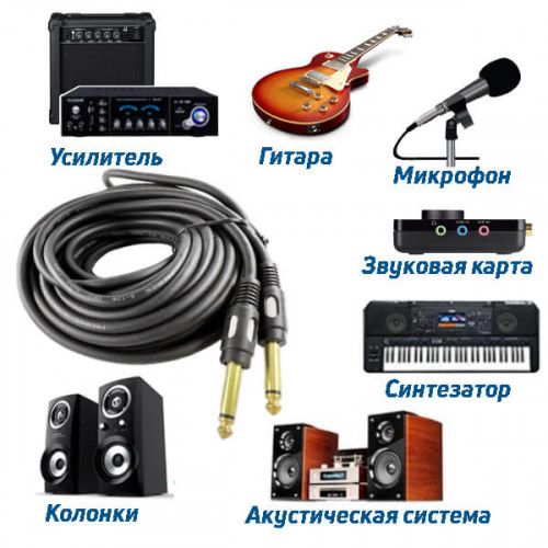 Кабель Jack- Jack 6.3mm, моно, 30см, Premier 5-139 0,3