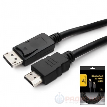 Кабель DisplayPort — HDMI с чипом, Cablexpert, 1.8 м / 3 м