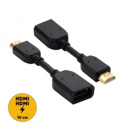 кабель HDMI папа-мама, 0.1м