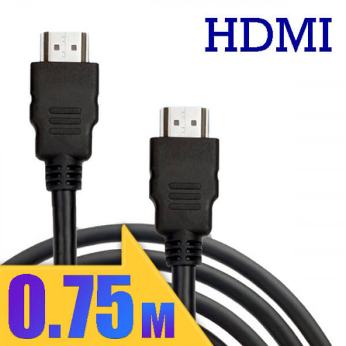 HDMI кабель 0.75 м v1.4 для Full HD 1080p (для ТВ и ПК)