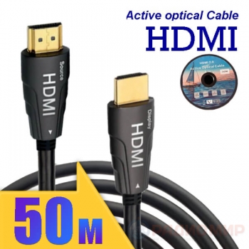 Активный оптический HDMI кабель (AOC), вилка-вилка, 50 метров, Premier