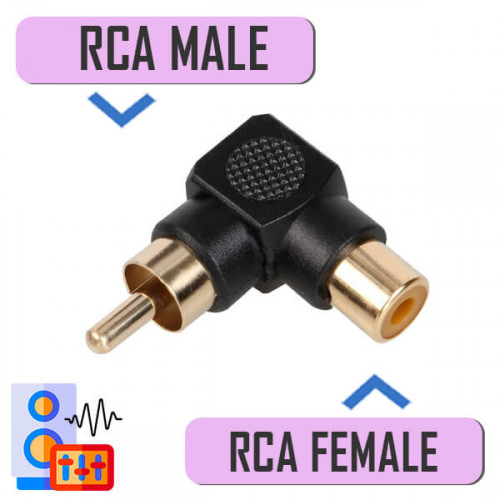 RCA "папа" - RCA "мама", переходник угловой, Premier 2-272