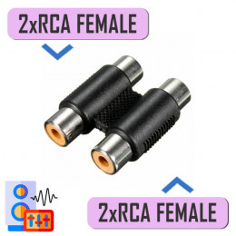 переходник 2RCA гн на 2RCA гн, "бинокль"