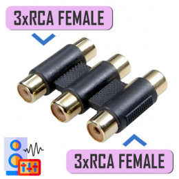 переходник 3RCA гн на 3RCA гн, "тринокль"