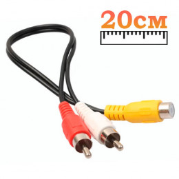 переходник RCA "гн" - 2хRCA "шт", 20см