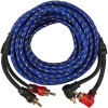 Аудиокабель TS-CAD08 (2RCA-2RCA, 5 м, угловые разъёмы) в оплётке для автозвука и Hi-Fi