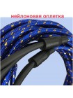 Аудиокабель TS-CAD08 (2RCA-2RCA, 5 м, угловые разъёмы) в оплётке для автозвука и Hi-Fi