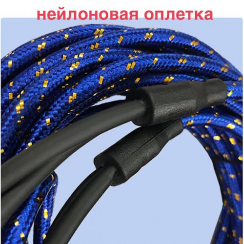 Аудиокабель TS-CAD08 (2RCA-2RCA, 5 м, угловые разъёмы) в оплётке для автозвука и Hi-Fi
